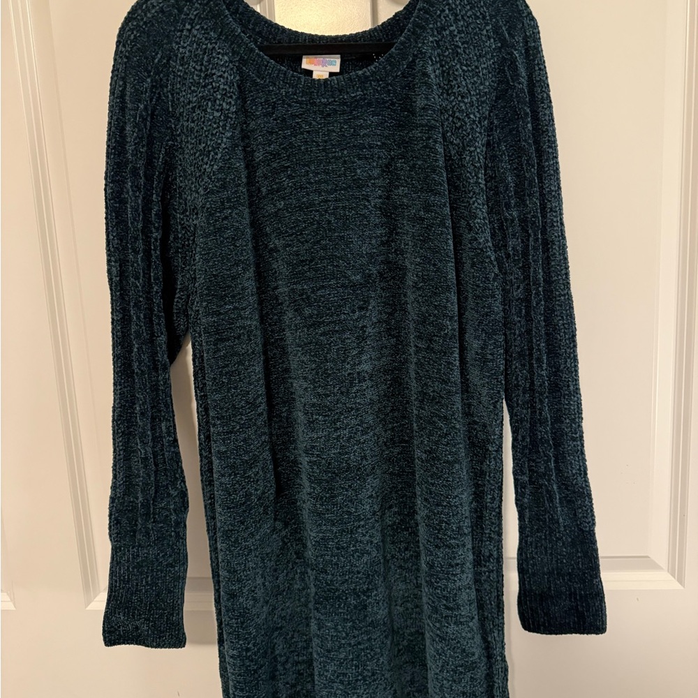LuLaRoe Forest Green Knit Sweater Dress